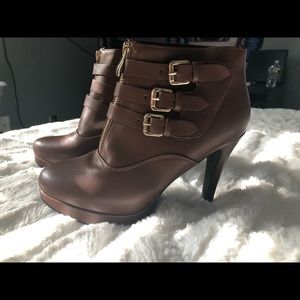 Reddish brown booties